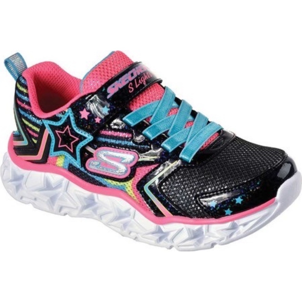 Skechers Kids' S Lights Starlite Steps Sneakers - Black and Blue